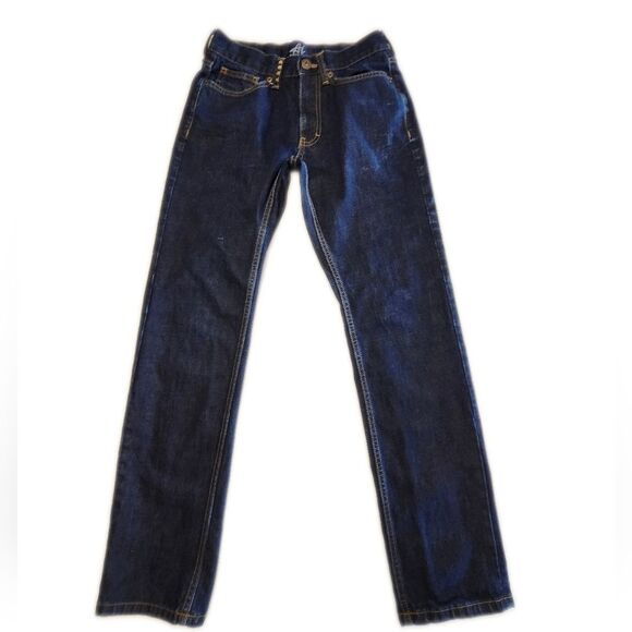AI Authentic Icon Dark Blue Wash High Rise Straight Leg Denim Jeans, 29/30 - Picture 2 of 8